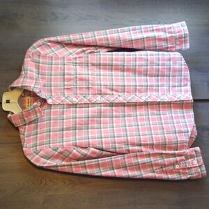 Kidpik pink & gray flannel shirt